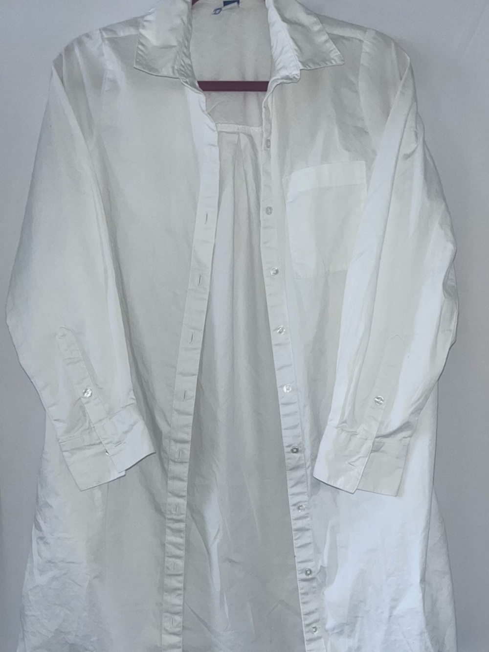 oversized white shirt dress | Old Navy button down cotton mini dress sm